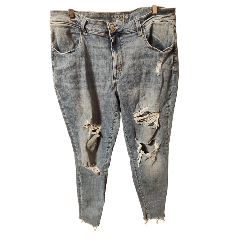 Maurice's brand high rise distressed jeans size XL